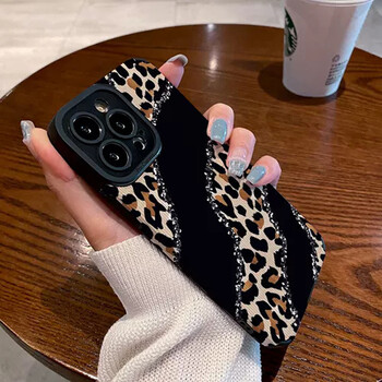 Fashion Joint Leopard Silione Θήκη τηλεφώνου για iPhone 13 14 11 12 15 Pro Max Mini SE 7 8 Plus X XS XR Μαλακό πλήρες κάλυμμα