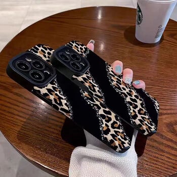 Fashion Joint Leopard Silione Θήκη τηλεφώνου για iPhone 13 14 11 12 15 Pro Max Mini SE 7 8 Plus X XS XR Μαλακό πλήρες κάλυμμα