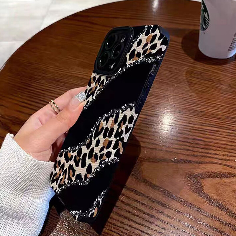 Fashion Joint Leopard Silione Θήκη τηλεφώνου για iPhone 13 14 11 12 15 Pro Max Mini SE 7 8 Plus X XS XR Μαλακό πλήρες κάλυμμα