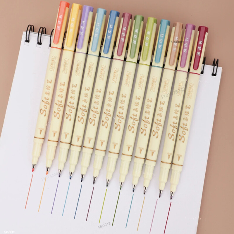 3Pcs/set Four Seasons olovka za slikanje s mekim kistom, natpisi, kaligrafska praksa, retro umjetnički markeri Set crtaćih umjetničkih pisama