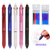 5 бр./компл. Япония 3 в 1 гел химикалка 0,5 мм Многоцветна изтриваема писалка Миеща се дръжка Офис Училищни принадлежности Канцеларски материали Kawaii