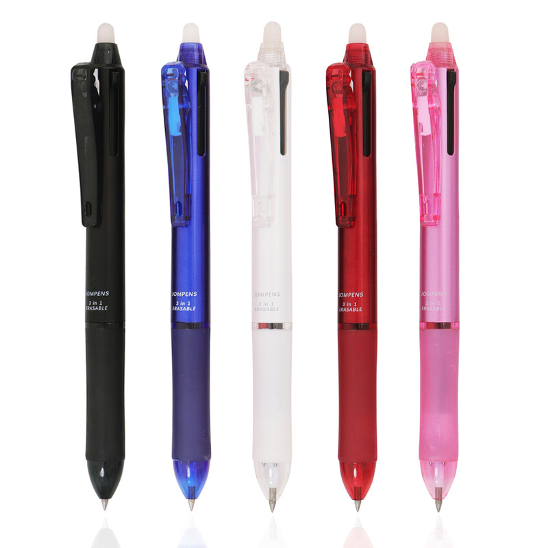 5 бр./компл. Япония 3 в 1 гел химикалка 0,5 мм Многоцветна изтриваема писалка Миеща се дръжка Офис Училищни принадлежности Канцеларски материали Kawaii