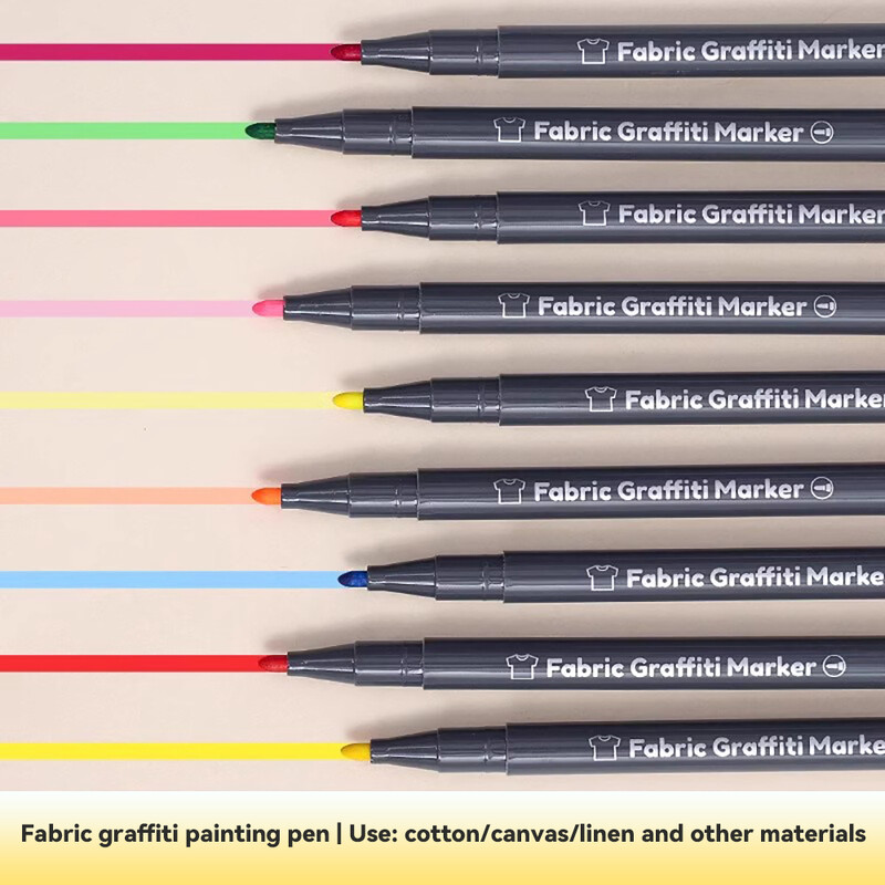 6 цвята/комплект Боядисване на тъкани Маркер Дрехи Текстил Водоустойчиви Направи си занаяти Тениска Чанта Обувки Постоянно изкуство Графити Цветни маркери