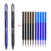 12 kom/set tip 0,5 mm brisiva gel olovka plava/crna zamjenjivo punjenje velikog kapaciteta, periva drška školski uredski pribor