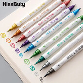 Metalne kist olovke u 10 boja Set Markeri s dvostrukim vrhom Mekana kist olovka srednje točke za kaligrafiju DIY kartice Umjetničko crtanje Pribor