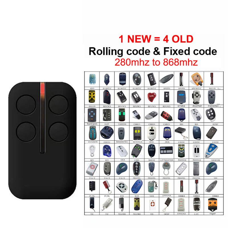280MHz-868MHz Elektronička kontrola vrata Multifrekventni daljinski upravljač za garažna vrata Umnožavanje Ručni odašiljač Automatsko skeniranje klon koda