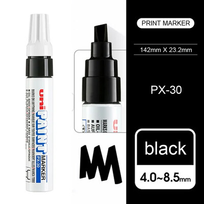1бр Uni Marker Pen PX-30 Paint Pen 7 цвята 4mm-8.5mm Дебела мазна писалка Декорация на кола Сватбен подпис Графити Офис консумативи