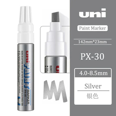 1бр Uni Marker Pen PX-30 Paint Pen 7 цвята 4mm-8.5mm Дебела мазна писалка Декорация на кола Сватбен подпис Графити Офис консумативи
