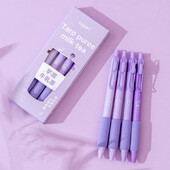 4 vnt. / Pack Purple Series 0,5 mm gelio rašiklis, skirtas studentams Minkštas jutiklinis rašomasis rašiklis Juodas pildomas raštinės reikmenys rašiklis Biuro reikmenys Nauja
