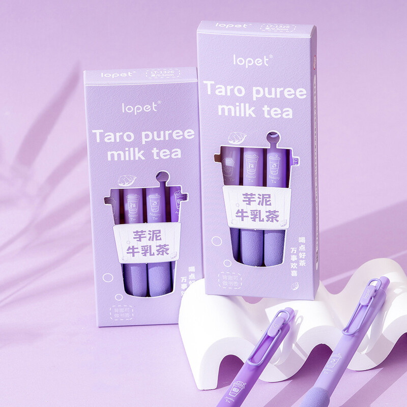 4 KOM/PAKIRANJE Ljubičasta serija 0,5 mm gel olovka za studente Mekana olovka za pisanje crna dopunska olovka Uredski školski pribor Novo