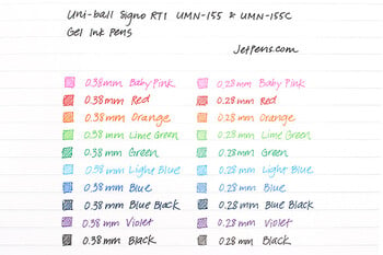 Mitsubishi Uni-ball Signo RT1 UMN155 0,5mm/0,38mm Gel Ink Στυλό Japan 10 Color for Choose 1Pcs