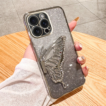 Quicksand Butterfly Glitter Διαφανείς θήκες τηλεφώνου για Xiaomi Redmi Note 13 Pro 5G 13 4G 13ProPlus Πίσω κάλυμμα μαλακής σιλικόνης