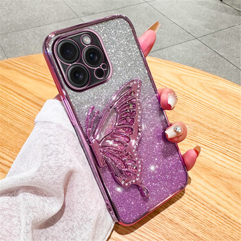 Quicksand Butterfly Glitter Διαφανείς θήκες τηλεφώνου για Xiaomi Redmi Note 13 Pro 5G 13 4G 13ProPlus Πίσω κάλυμμα μαλακής σιλικόνης