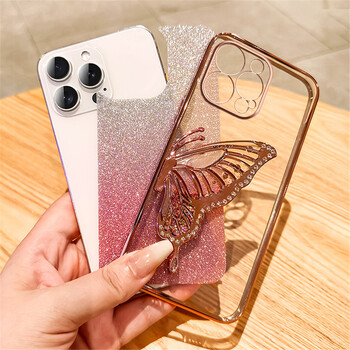 Quicksand Butterfly Glitter Διαφανείς θήκες τηλεφώνου για Xiaomi Redmi Note 13 Pro 5G 13 4G 13ProPlus Πίσω κάλυμμα μαλακής σιλικόνης