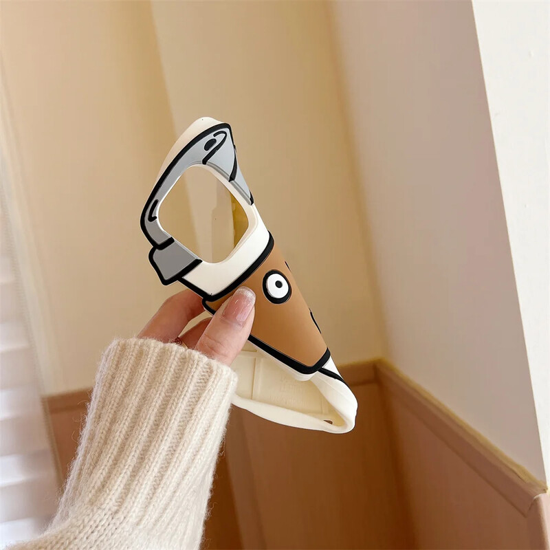 Мек силиконов 3D калъф за кафе за iPhone 13 14 15 16 Pro Max 14 Plus 12 Pro 11 Creative Funny Cover за iPhone 15 Pro Phone Cover