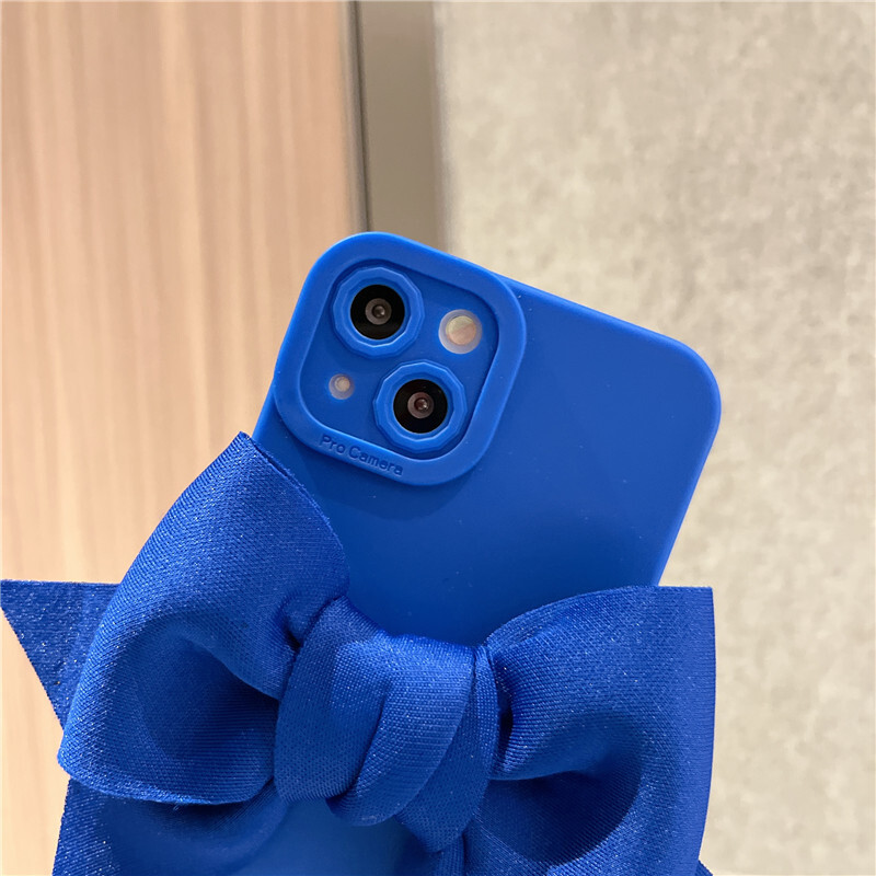Luksuzna slatka 3D mašna mat silikonska maska za telefon za iPhone 14 12 13 Pro Max 11 X XR 7 8 Plus Se3 MiNi zaštitna mekana maska za kameru