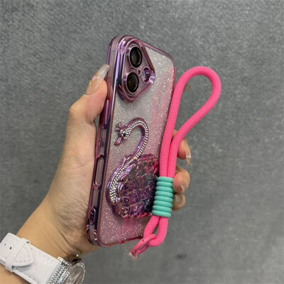 Glitter Diamond Quicksand Swan telefonska torbica za iPhone 16 ProMax 12 13 14 15 Pro Max Plus 11 16 remen za ručni zglob Gradient Cover