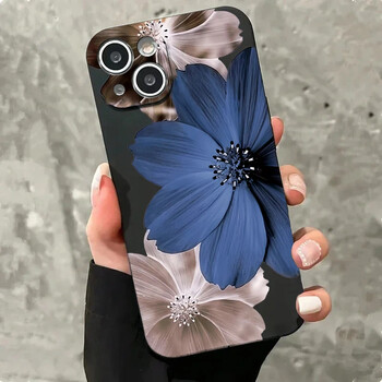 Πολυτελής θήκη τηλεφώνου Black Lotus Flower για iPhone 16 15 14 Pro Max 13 12 11 XS XR 7 8 Plus 13 Mini ανθεκτικό στους κραδασμούς κάλυμμα σιλικόνης