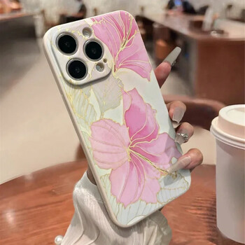 Πολυτελής θήκη τηλεφώνου Black Lotus Flower για iPhone 16 15 14 Pro Max 13 12 11 XS XR 7 8 Plus 13 Mini ανθεκτικό στους κραδασμούς κάλυμμα σιλικόνης