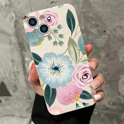 Πολυτελής θήκη τηλεφώνου Black Lotus Flower για iPhone 16 15 14 Pro Max 13 12 11 XS XR 7 8 Plus 13 Mini ανθεκτικό στους κραδασμούς κάλυμμα σιλικόνης