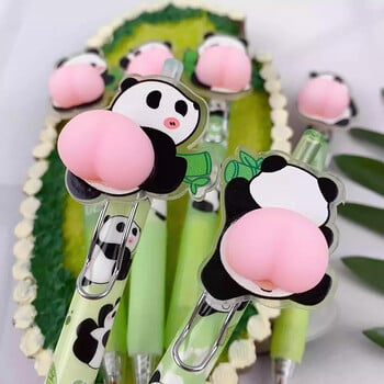 2 τεμ. Cartoon Panda Gel στυλό Kawaii Soft Butt 0,5mm ουδέτερο στυλό για τη γραφή Κορεατικών γραφικών μαθητών Σχολικών προμηθειών