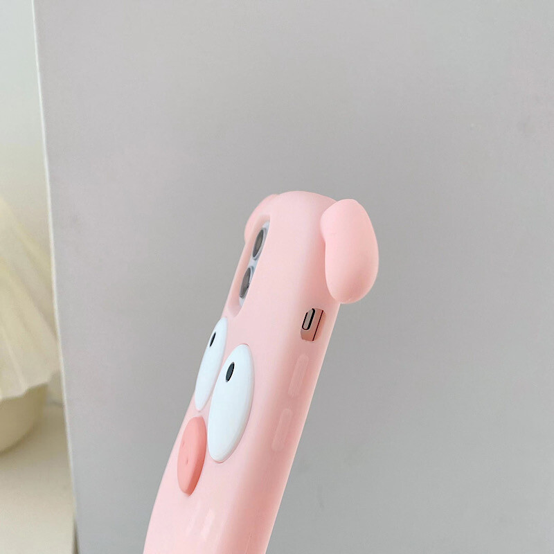 3D розово глупаво прасе, подходящо за iPhone 6 7 8 Xsmax 11 12 13 14 15 Pro Max Калъф за телефон Мек калъф против падане