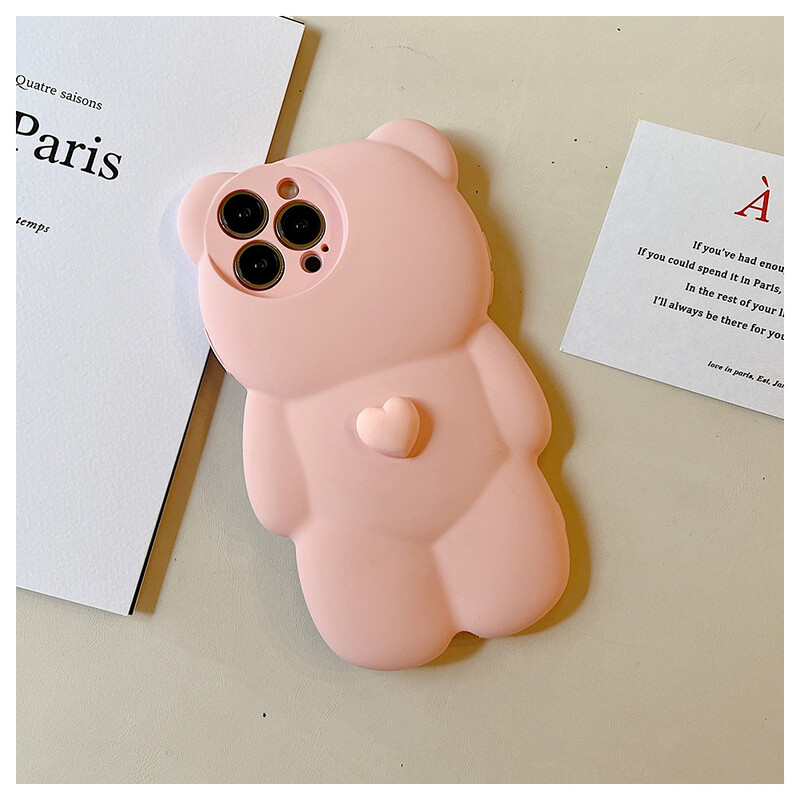 Husă elegantă din silicon pentru telefon Stereo Bear Husă de protecție anti-cădere pentru telefon inteligent