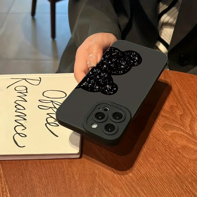 Калъф за телефон с рисунка на флорална мечка за iPhone 16 15 14 Pro Max 13 12 11 XS X XR 7 8 Plus SE 2022 SE3 Удароустойчив мек силиконов капак