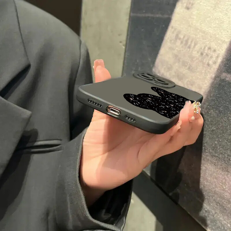 Калъф за телефон с рисунка на флорална мечка за iPhone 16 15 14 Pro Max 13 12 11 XS X XR 7 8 Plus SE 2022 SE3 Удароустойчив мек силиконов капак