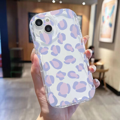 Θήκη τηλεφώνου Gradient Love Heart κυματιστή για IPhone 16 15 Pro Max 14 11 13 12 Mini XR 8 7 Plus X XS SE 2022 16Pro Soft Silicone Cover