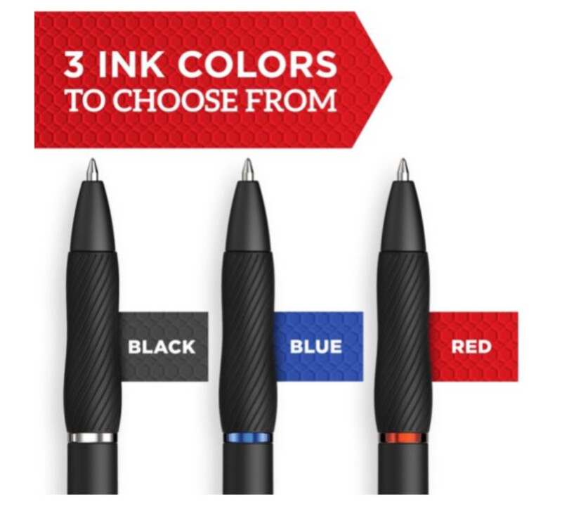 3 komada Sharpie S-Gel gel olovke 0,5 mm Bez razmazivanja Bez krvarenja Crna Bue crvena tinta Brzosušeća glatka gel olovka s gumenom drškom Uredski materijal