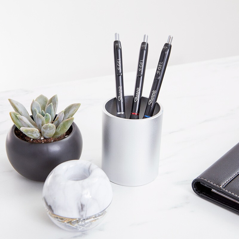 3 komada Sharpie S-Gel gel olovke 0,5 mm Bez razmazivanja Bez krvarenja Crna Bue crvena tinta Brzosušeća glatka gel olovka s gumenom drškom Uredski materijal