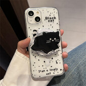 Korejski slatki magnetski stalak Grip Tok Cartoon Black Cat Magsafe telefonska torbica za iPhone 15 14 13 12 11 Promax XSMAX 7 8 stražnja maska