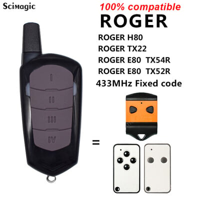 ROGER H80 TX22 E80 TX54R X52R Τηλεχειριστήριο 433MHz Σταθερός κωδικός ROGER Πομπός εντολών ανοιχτής πόρτας γκαράζ