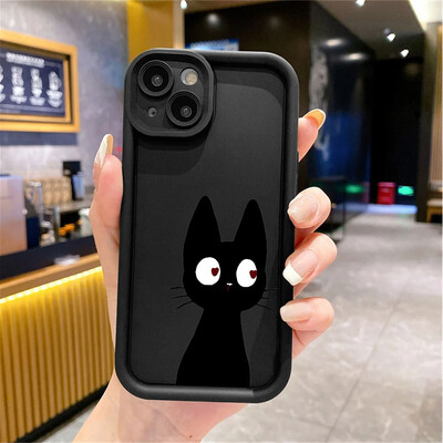 Soft Square Liquid Case za Apple iPhone 13 Mini 8 7 XR 15ProMax 12 Pro SE 11 Pro 14 Plus XS Max Cute Lucky Cat Capa Cover