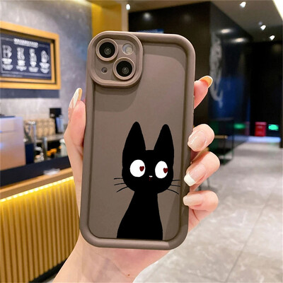 Soft Square Liquid Case za Apple iPhone 13 Mini 8 7 XR 15ProMax 12 Pro SE 11 Pro 14 Plus XS Max Cute Lucky Cat Capa Cover