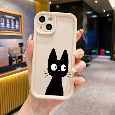 Soft Square Liquid Case za Apple iPhone 13 Mini 8 7 XR 15ProMax 12 Pro SE 11 Pro 14 Plus XS Max Cute Lucky Cat Capa Cover