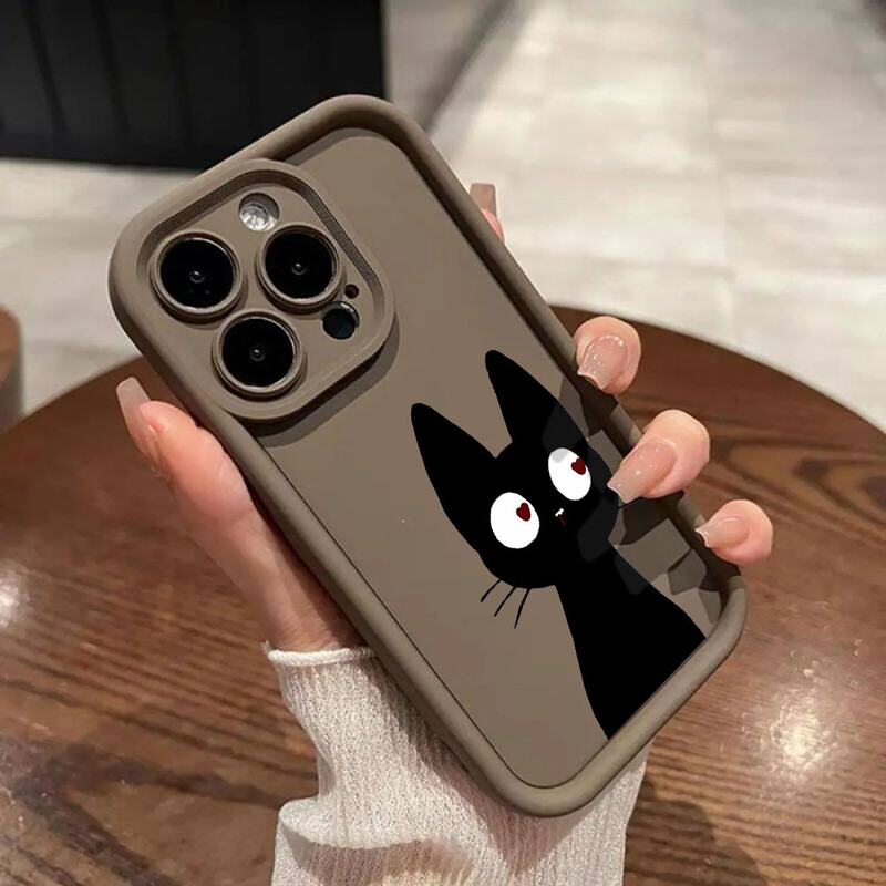 Soft Square Liquid Case za Apple iPhone 13 Mini 8 7 XR 15ProMax 12 Pro SE 11 Pro 14 Plus XS Max Cute Lucky Cat Capa Cover 