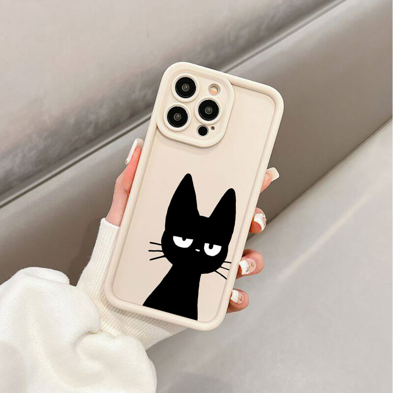 Soft Square Liquid Case za Apple iPhone 13 Mini 8 7 XR 15ProMax 12 Pro SE 11 Pro 14 Plus XS Max Cute Lucky Cat Capa Cover 