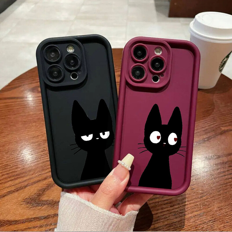 Soft Square Liquid Case za Apple iPhone 13 Mini 8 7 XR 15ProMax 12 Pro SE 11 Pro 14 Plus XS Max Cute Lucky Cat Capa Cover 