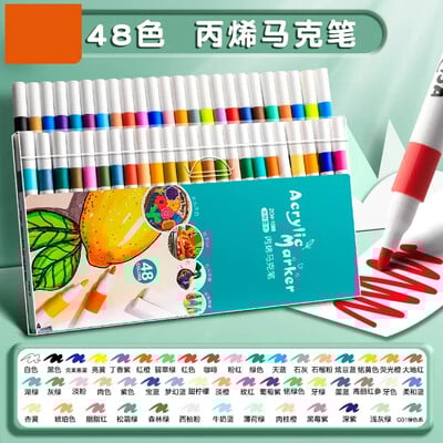 12-60 színű akril markerek tollkészlet festék art jelölő puha hegyű toll gyerekeknek kőfesték kerámia üveg faszövet festés