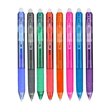 8 Colors Erasable στυλό Τύπου Gel στυλό Erasable Refill Ink Πτυσσόμενο στυλό με πλενόμενη λαβή Σχολική γραφική ύλη