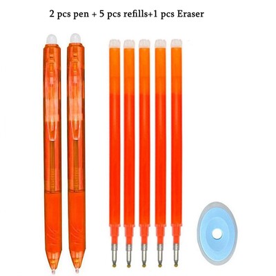 8 цвята изтриваема писалка с гел за натискане на изтриваемо пълнител с мастило Прибиращи се химикалки с миеща се дръжка Пръчка Училищни канцеларски материали