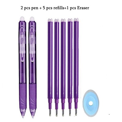 8 цвята изтриваема писалка с гел за натискане на изтриваемо пълнител с мастило Прибиращи се химикалки с миеща се дръжка Пръчка Училищни канцеларски материали