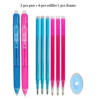 8 цвята изтриваема писалка с гел за натискане на изтриваемо пълнител с мастило Прибиращи се химикалки с миеща се дръжка Пръчка Училищни канцеларски материали