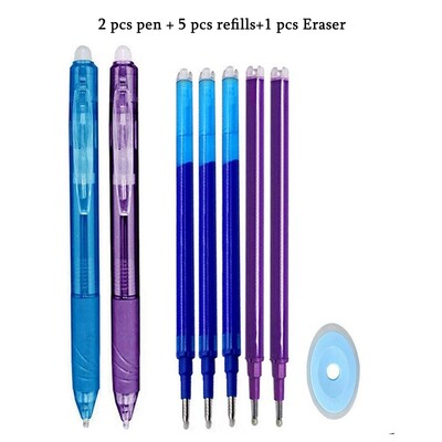 8 цвята изтриваема писалка с гел за натискане на изтриваемо пълнител с мастило Прибиращи се химикалки с миеща се дръжка Пръчка Училищни канцеларски материали