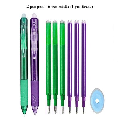 8 цвята изтриваема писалка с гел за натискане на изтриваемо пълнител с мастило Прибиращи се химикалки с миеща се дръжка Пръчка Училищни канцеларски материали