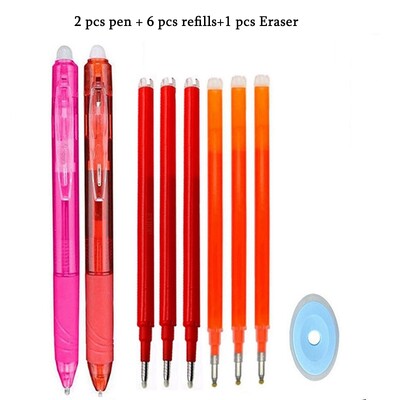 8 цвята изтриваема писалка с гел за натискане на изтриваемо пълнител с мастило Прибиращи се химикалки с миеща се дръжка Пръчка Училищни канцеларски материали