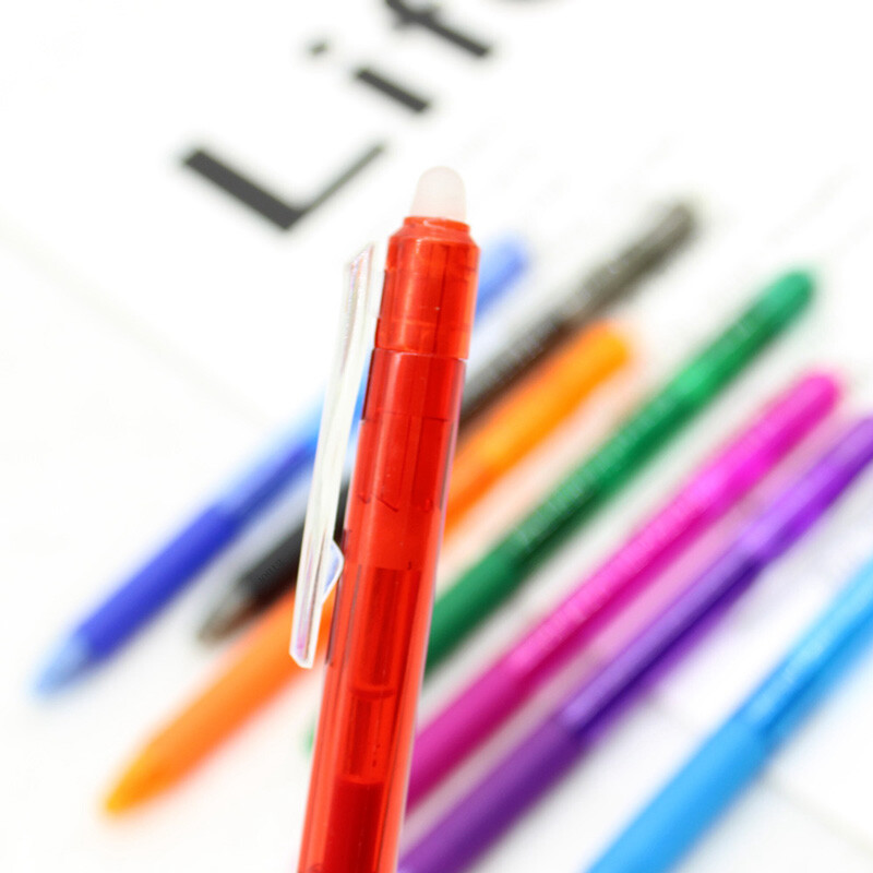 8 цвята изтриваема писалка с гел за натискане на изтриваемо пълнител с мастило Прибиращи се химикалки с миеща се дръжка Пръчка Училищни канцеларски материали