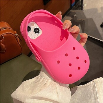 INS Cute Funny Hole Slippers Θήκη τηλεφώνου για iPhone 15 13 14 12 11 Pro Max Creative Summer Camera Protection Μαλακό κάλυμμα σιλικόνης